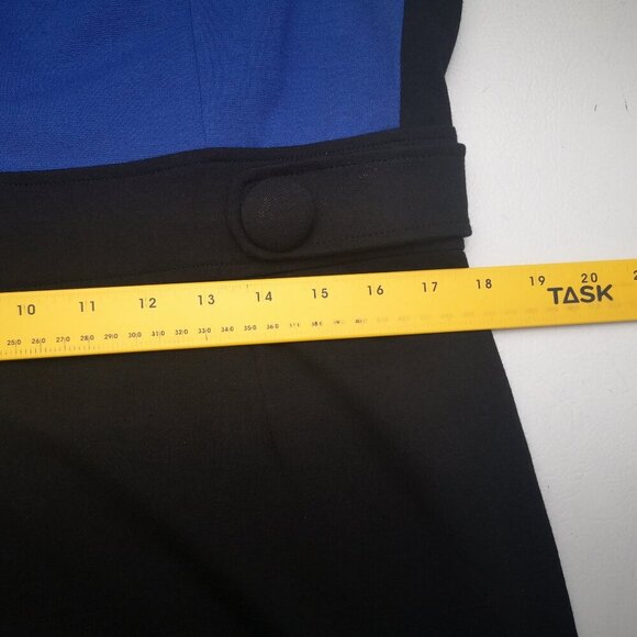 Jolie Ladies Black & Blue Colored Sleeveless Lined Back Zipper Midi Dress - Picture 10 of 11